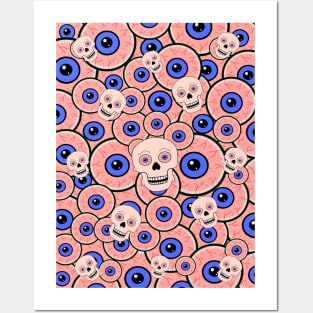 Bloodshot Skulls And Eyeballs Posters and Art